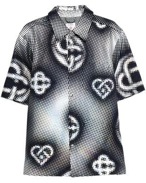 CASABLANCA Pearlescent Monogram Denim Shirt - Blau