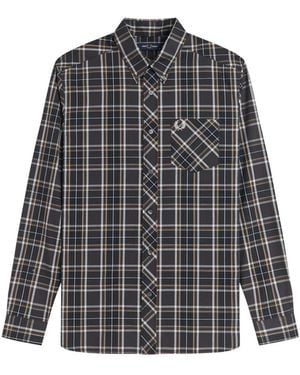 Fred Perry Overhemden ,Grijs ,Katoen Klassiek Tartan Overhemd