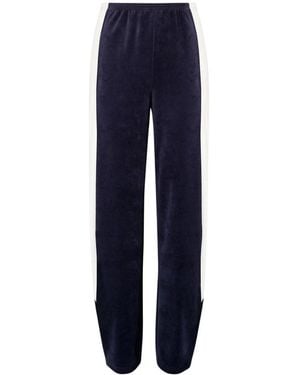 Tory Burch Broeken ,Blauw ,Katoen Colorblock Velour Sweatpant