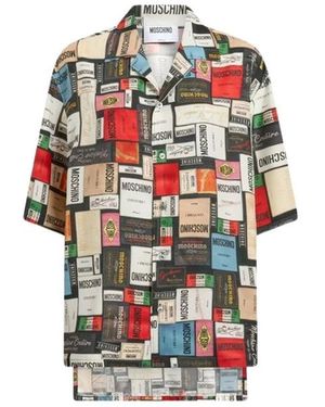 Moschino Overhemden ,Veelkleurig ,Gedrukte Zijden Blouse - Rood