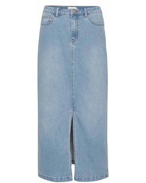 Cream Denim Skirts - Blue