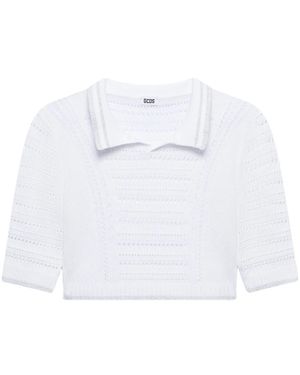 Gcds Tennis Crop Polo - Weiß