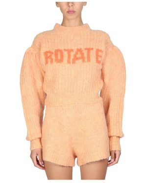 ROTATE BIRGER CHRISTENSEN Logo-Print Grobstrickpullover - Orange