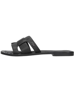 Mexx Schwarzer Lederslipper Lisa Mit Diamantjes