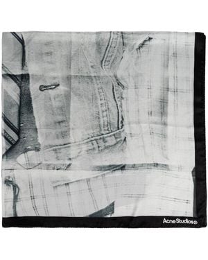 Acne Studios Seidenschal Mit Muster - Grau