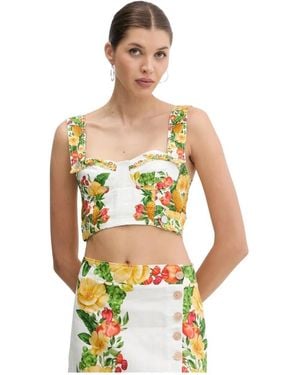 FARM Rio Tops ,Veelkleurig ,Linnen Linnen Blouse - Metallic