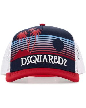 DSquared² Accessoires ,Veelkleurig ,Katoen Baseballpet Met Logo - Rood