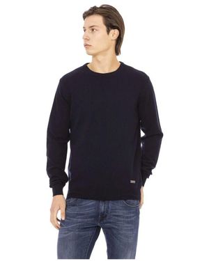 Baldinini Trendiges rundhals monogramm top - Blau