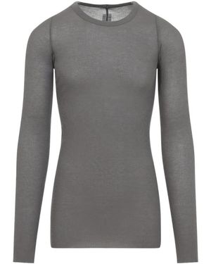 Rick Owens Rib Ls T-Shirt - Grijs