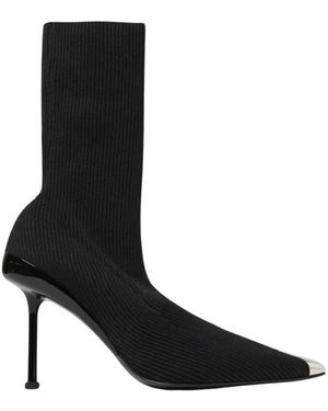 McQueen Gerippte Strickstiefeletten - Schwarz