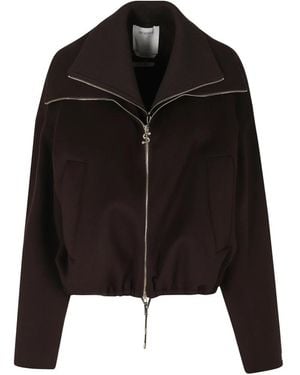 Sportmax Hoodies & Sweatvesten ,Bruin ,Wol Emiro Bomberjack - Zwart