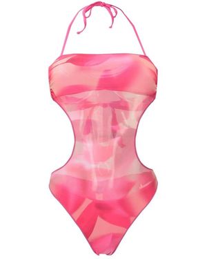 Liu Jo Einteiliger Badeanzug Mit Blätterdruck - Pink