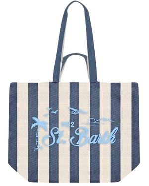 MC2 Saint Barth Essentiële Katoenen Strandtas - Blauw