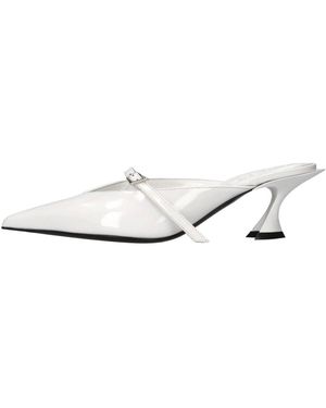 Mugler Schoenen ,Wit ,Leer Mary Jane Leren Muiltjes