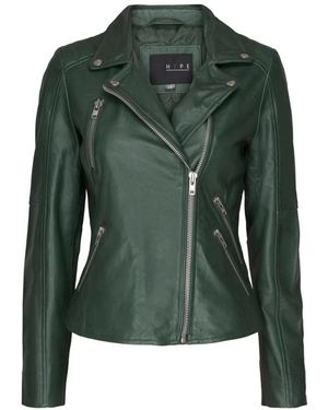 Notyz Donkergroene Bikerjack Stijl 10963