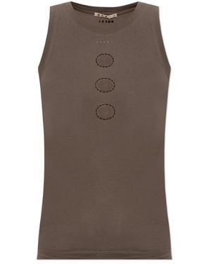 Marni Tops ,Bruin ,Katoen Katoenen Top Met Ronde Hals