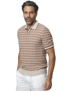 Gran Sasso Polo Van Mesh Met Korte Mouwen - Bruin