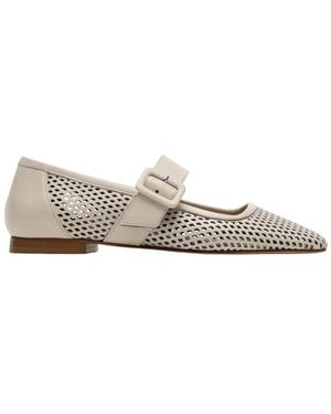Parallèle Schoenen ,Leer Moka Ballerina - Wit