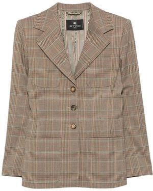 Etro Wol Blazer - Bruin