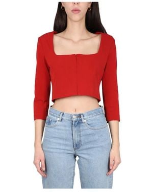 Acne Studios Overhemden ,Rood ,Hook Closure Square Neckl