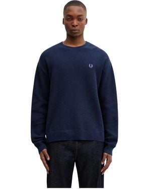 Fred Perry Round-Neck Strickwaren - Blau