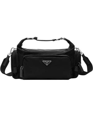 Prada Re-Nylon En Saffiano Schoudertas - Zwart