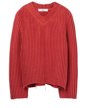 Séfr V-Neck Knitwear - Rojo