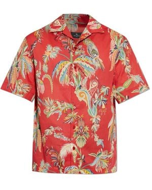 Etro Short Sleeve Shirts - Red