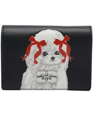 Ganni Puppy Print Wallet - Black