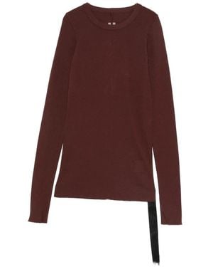Rick Owens Braunes Geripptes Crew Neck T-Shirt - Lila