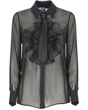 Elisabetta Franchi Rüschen-Detail Weiße Bluse - Grau