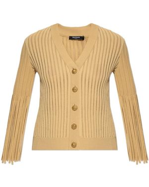 Balmain V-Neck Cardigan - Naturel