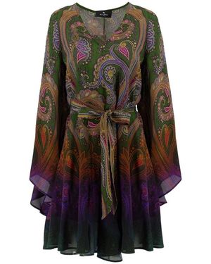 Etro Kleedjes ,Groen ,Short Kleedjes