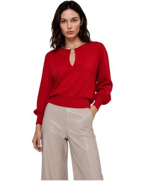 Kocca Truien & Vesten ,Rood ,Top Met Lange Mouwen En Metallic Sleutelgat-Halslijn