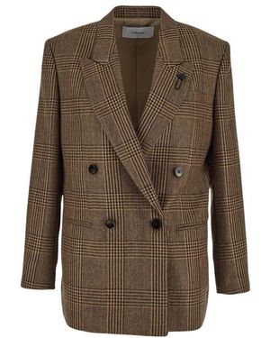 Lardini Woll- und alpakadoppelreihige jacke - Braun