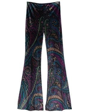 Etro Broeken ,Veelkleurig ,Wide Broeken - Blauw