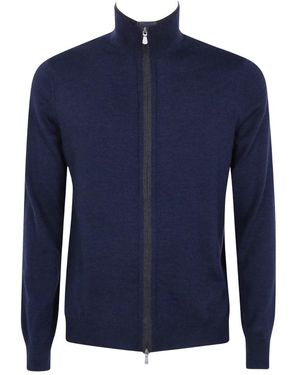 Gran Sasso Truien & Vesten ,Blauw ,Lange Mouwen Rits Jas