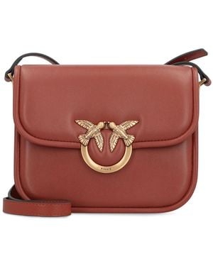 Pinko Liebesvögel Leder Crossbody Tasche - Rot