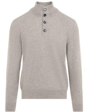 Brioni Pullover Met Hoge Hals - Grijs