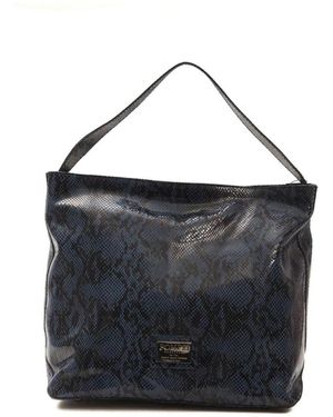 Pompei Donatella Borsa a spalla con stampa pitone - Blu