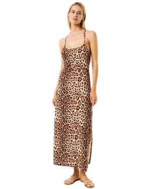 4giveness Leopard Long Dress Basic - Bruin