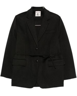 Semicouture Geknoopte Blazer Met Ceintuur - Zwart
