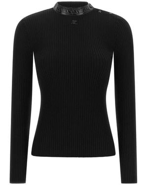 Courreges Round-Neck Knitwear - Negro