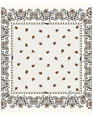 Longchamp French Bandana Silk Scarf 50 - Wit