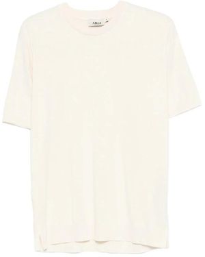 Altea Tops ,Wit ,Neutrals T-Shirt Met Korte Mouwen En Ronde Hals