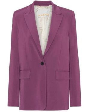 REMAIN Birger Christensen Viscose Jacket Met Enkele Rij Knopen - Paars