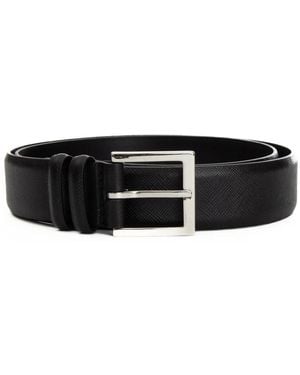 Orciani Klassieke Saffiano Leren Riem - Zwart
