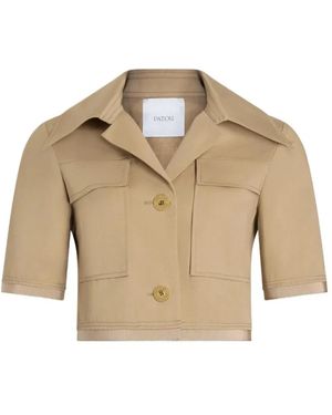 Patou Cropped Katoenen Jas - Naturel