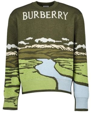 Burberry Round-Neck Knitwear - Green