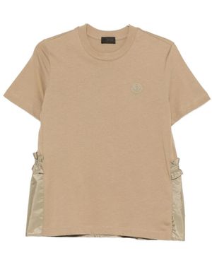 Moncler T-Shirt Met Ruches En Logopatch - Naturel
